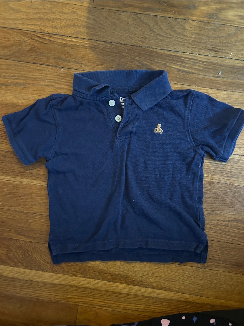Baby Gap Navy Polo Shirt with Embroidered Bear